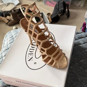 Steve Madden Slither- gold Metallic Strappy Heels